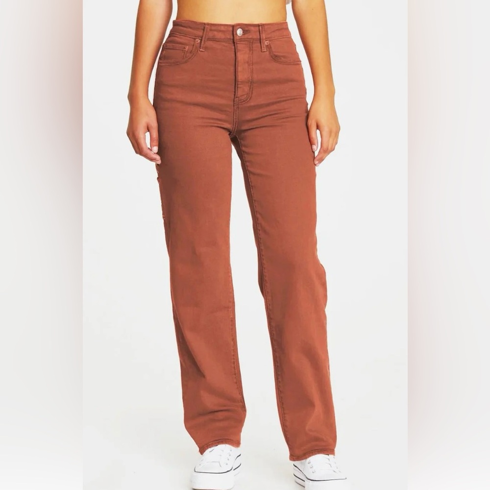 NWT Women’s Daze Caramel Sundaze Utility High Rise Straight Jeans 25 - Picture 11 of 12
